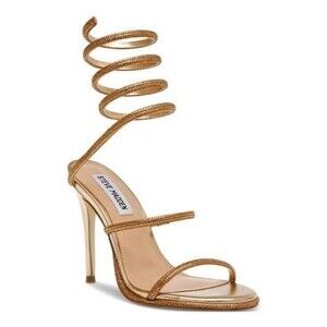 Steve Madden Exotica Heels – Bronze Coil Wrap Stiletto Sandals, Size 9M NIB